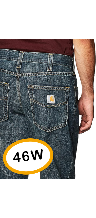 Carhartt Mens 46W Relaxed Fit Holter Jeans Straight Leg Denim Pants 101483-968