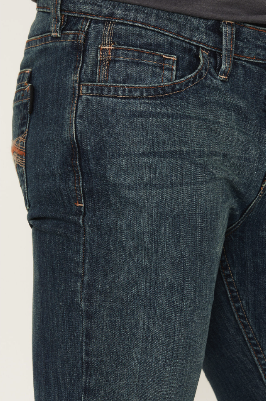 Cody James FR Men's Bozeman Med Wash Slim Bootcut Work Jeans (DEFECTS) 39x32