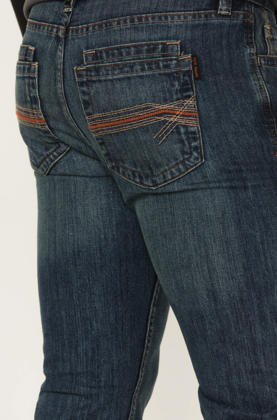 Cody James FR Men's Bozeman Med Wash Slim Bootcut Work Jeans (DEFECTS) 39x32