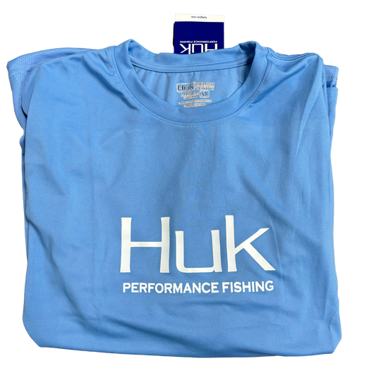 Huk Performance Fishing Camo manga larga azul cielo #144273 Sun Shirt para hombre