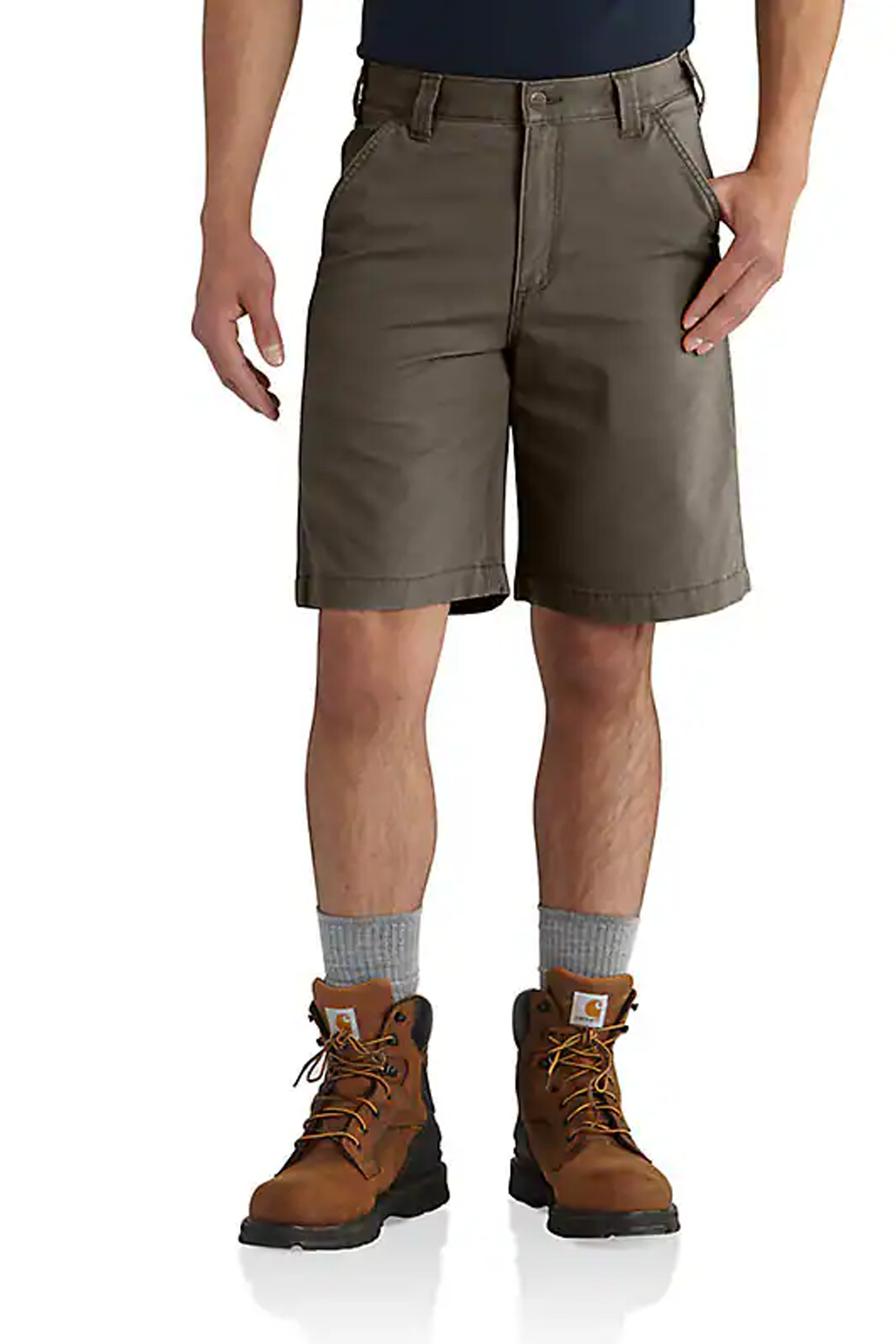 Carhartt Mens Rugged Flex Relaxed Fit Canvas Work Short - Gravel 34W (AS-IS)