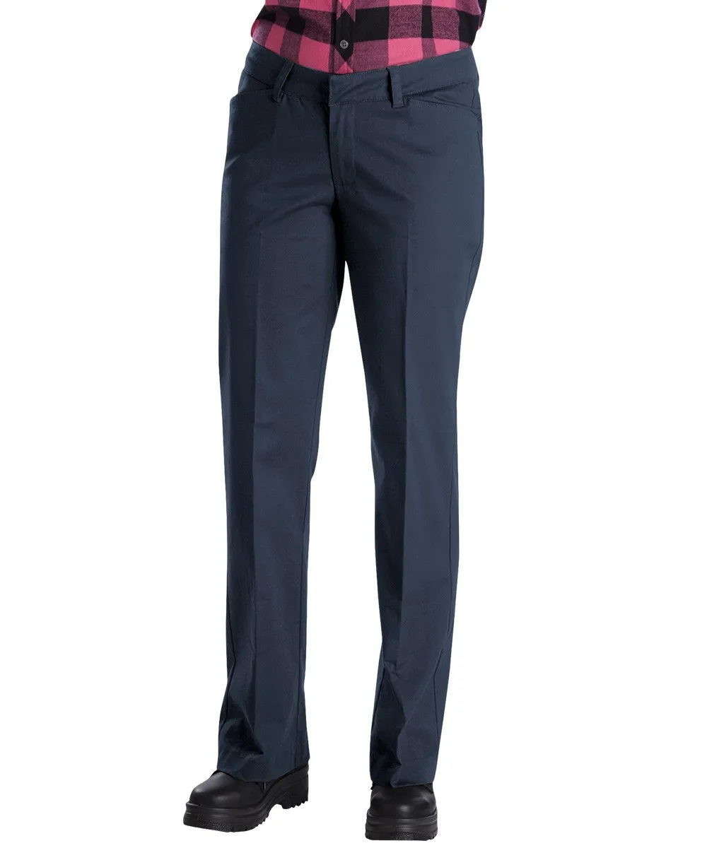 Dickie's Pantalón de sarga elástica de pierna recta y ajuste relajado para mujer FP31