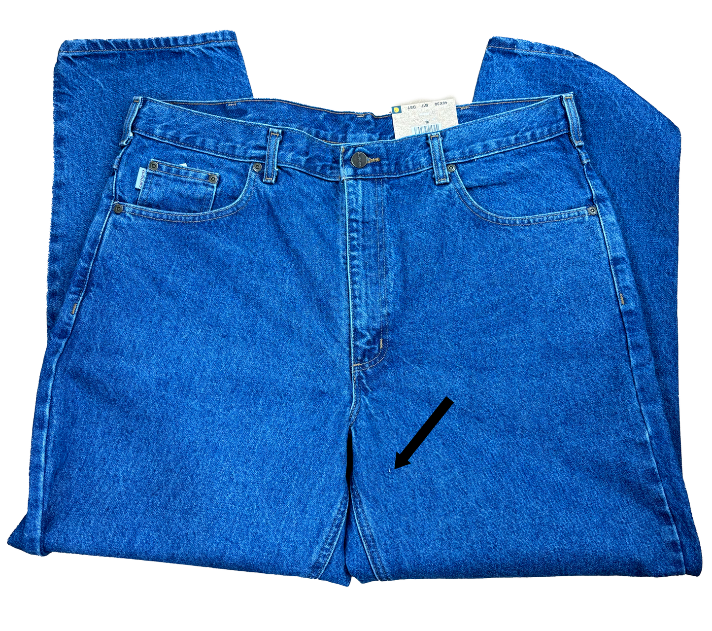 Carhartt Jean para hombre, ajuste relajado, peso pesado, pierna cónica de 5 bolsillos
