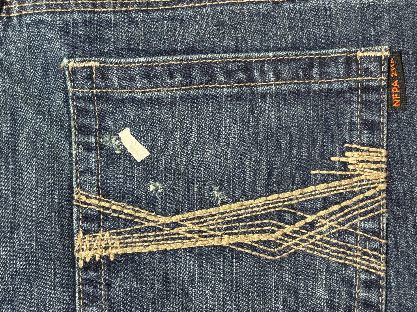 Cody James FR Men's Sidewinder Slim Straight Med Wash Work Jeans (DEFECTS) 37x35