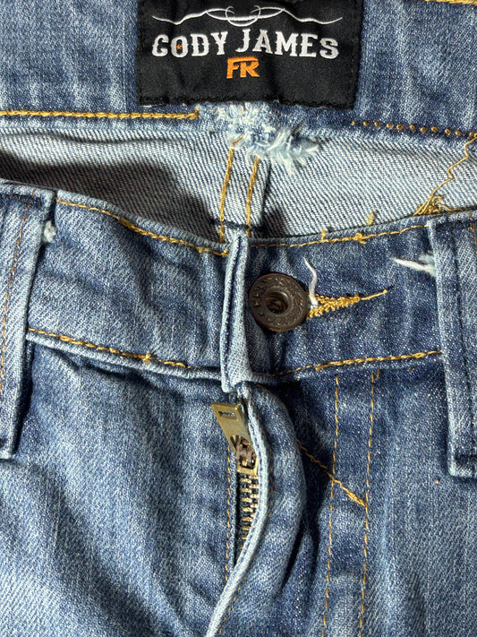 Cody James FR Men's Clover Leaf Wash Slim Straight 5-Pocket Jean (DEFECTS) 34x32