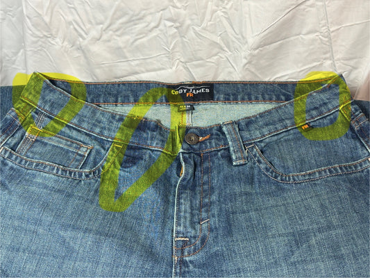 Cody James FR Men's Bozeman Med Wash Slim Bootcut Work Jeans (DEFECTS) 34x36