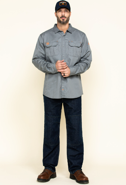 Hawx Mens FR Denim Straight Work Jeans 46x36 (New w/Defects - As-Is)