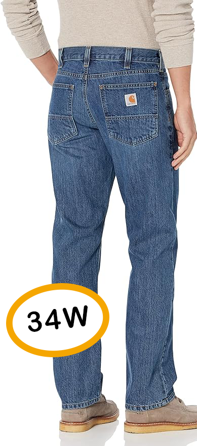 Carhartt Mens 34W Relaxed Fit Holter Jeans Straight Leg Denim Pants 101483-980