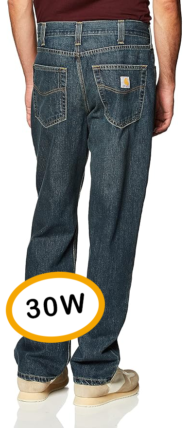 Carhartt Mens 30W Relaxed Fit Holter Jeans Straight Leg Denim Pants 101483-968