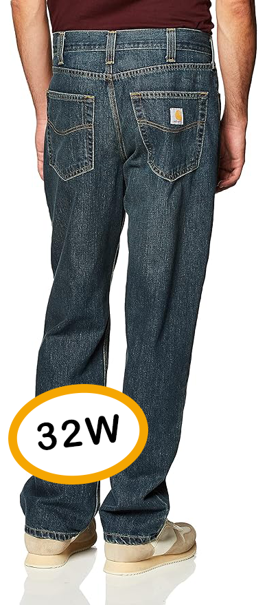 Carhartt Mens 32W Relaxed Fit Holter Jeans Straight Leg Denim Pants 101483-968