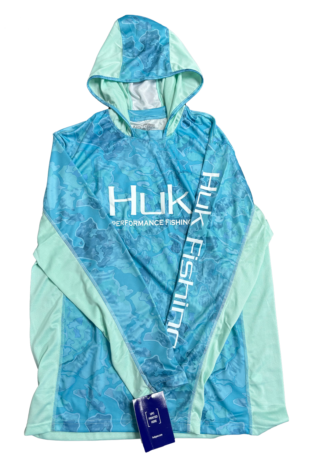 Huk Performance Fishing Camo Hooded Long Sleeve Seafoam #144273 Sun Shirt Mens