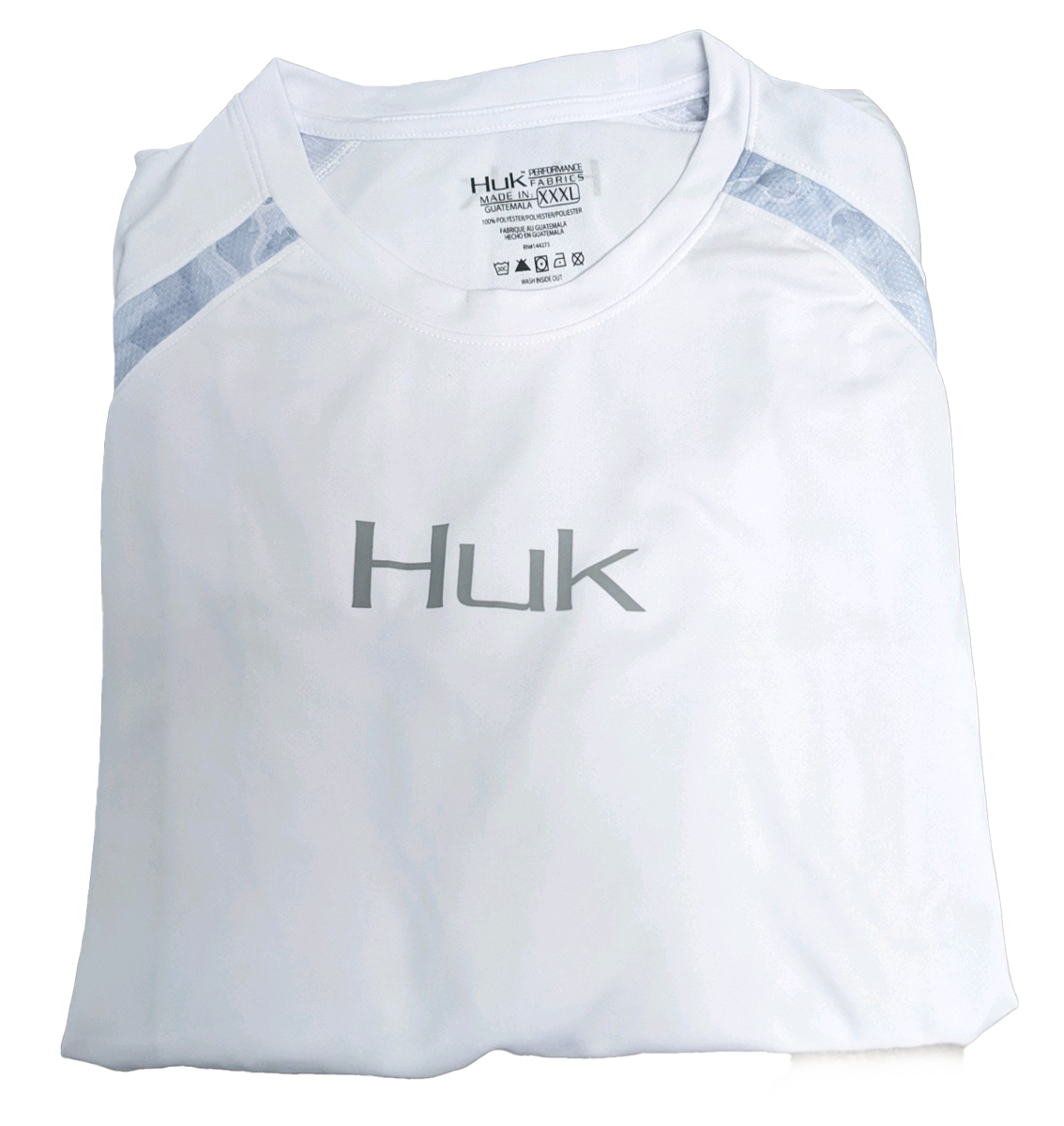 Huk Performance Fishing Camo Long Sleeve White with Icy Blue #144273 Sun Shirt Mens