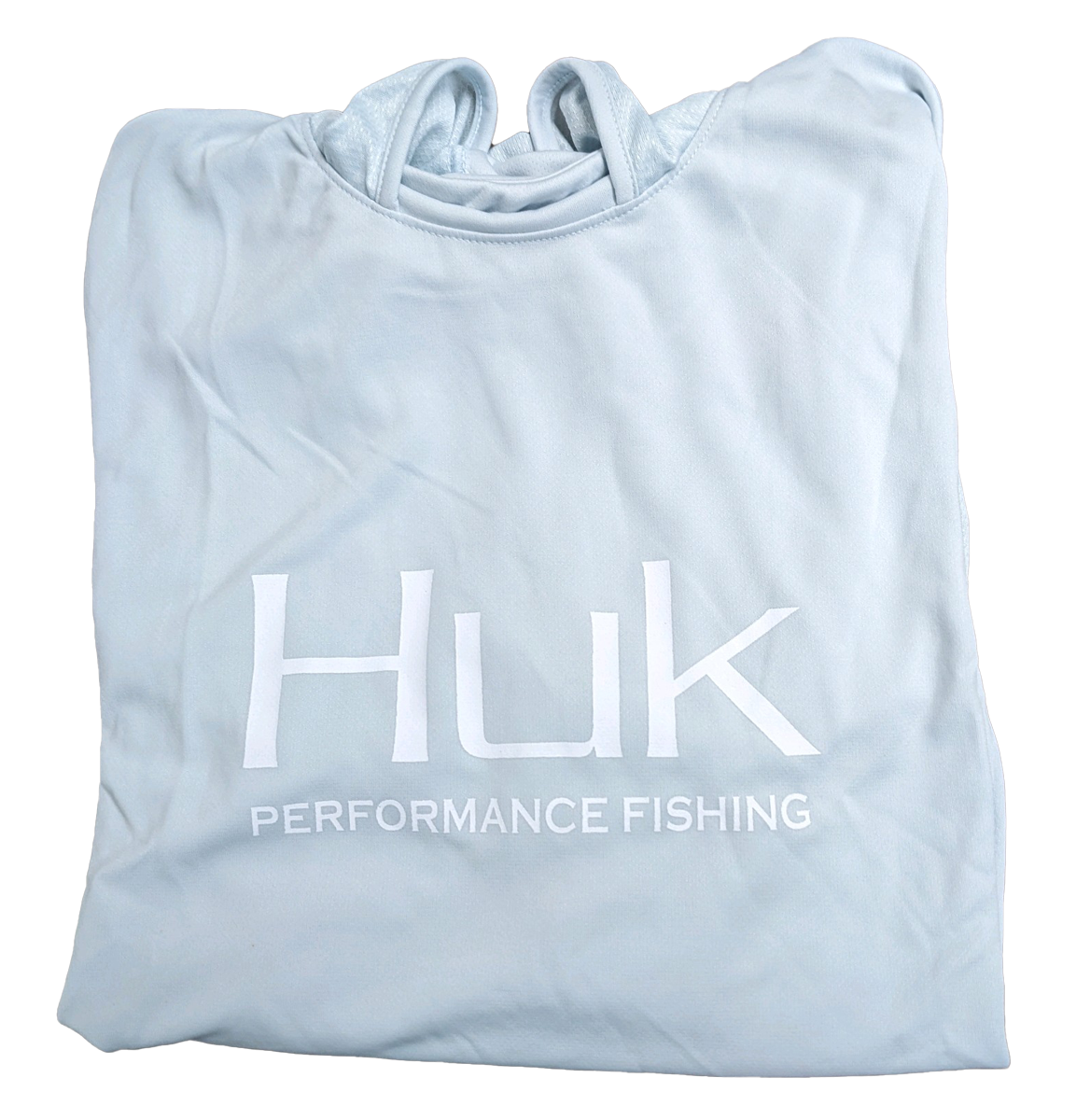 Huk Performance Fishing Camo con capucha de manga larga Icy Blue #144273 Sun Shirt para hombre