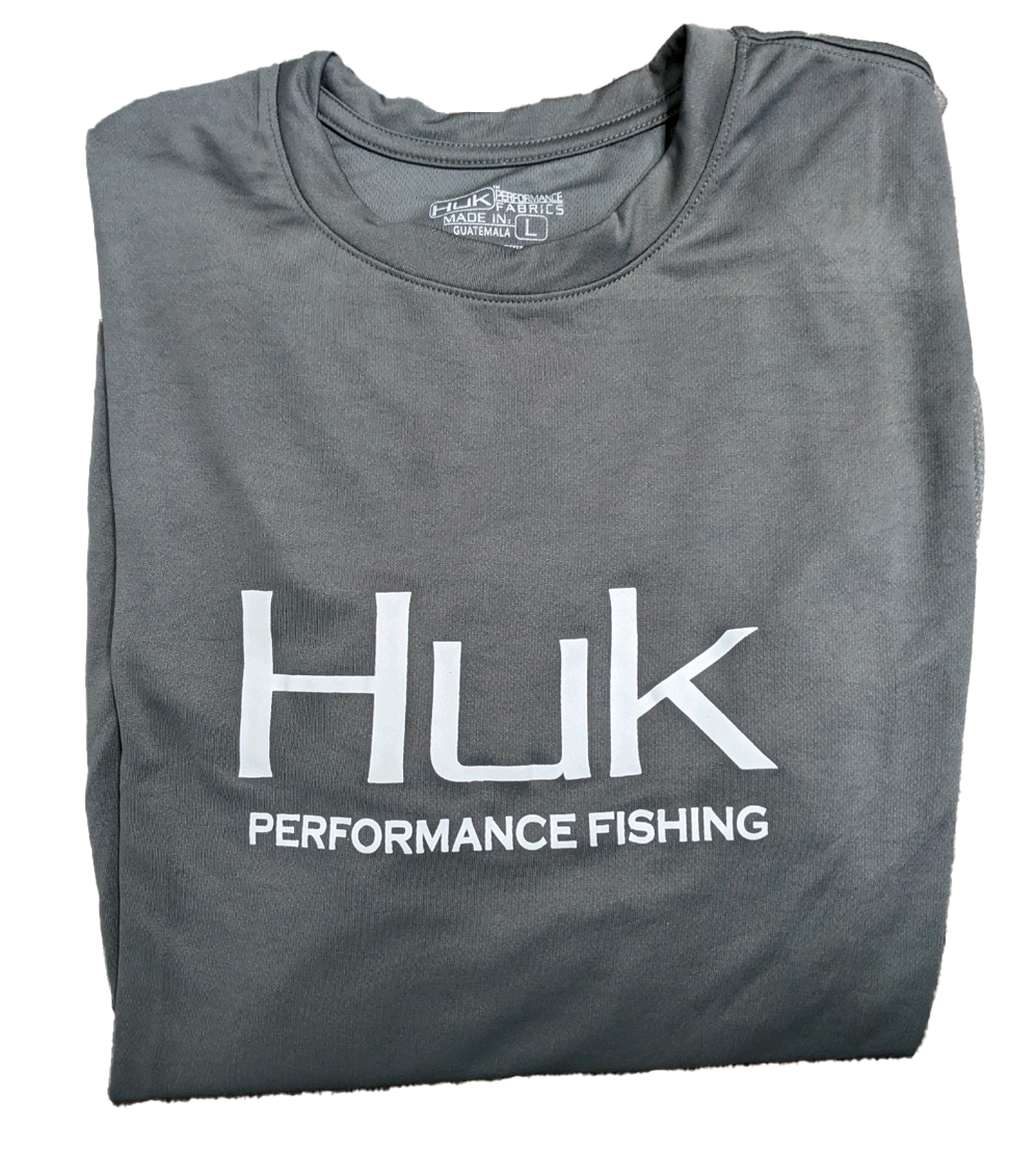 Huk Performance Fishing Charcoal Long Sleeve #144273 Sun Shirt Mens