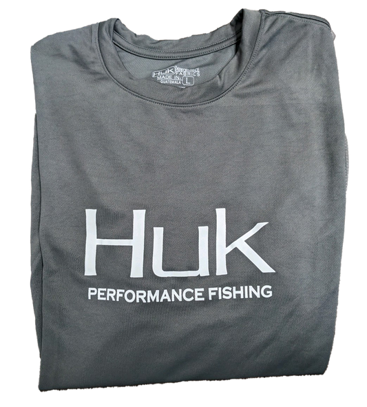 Huk Performance Fishing Charcoal Long Sleeve #144273 Sun Shirt Mens