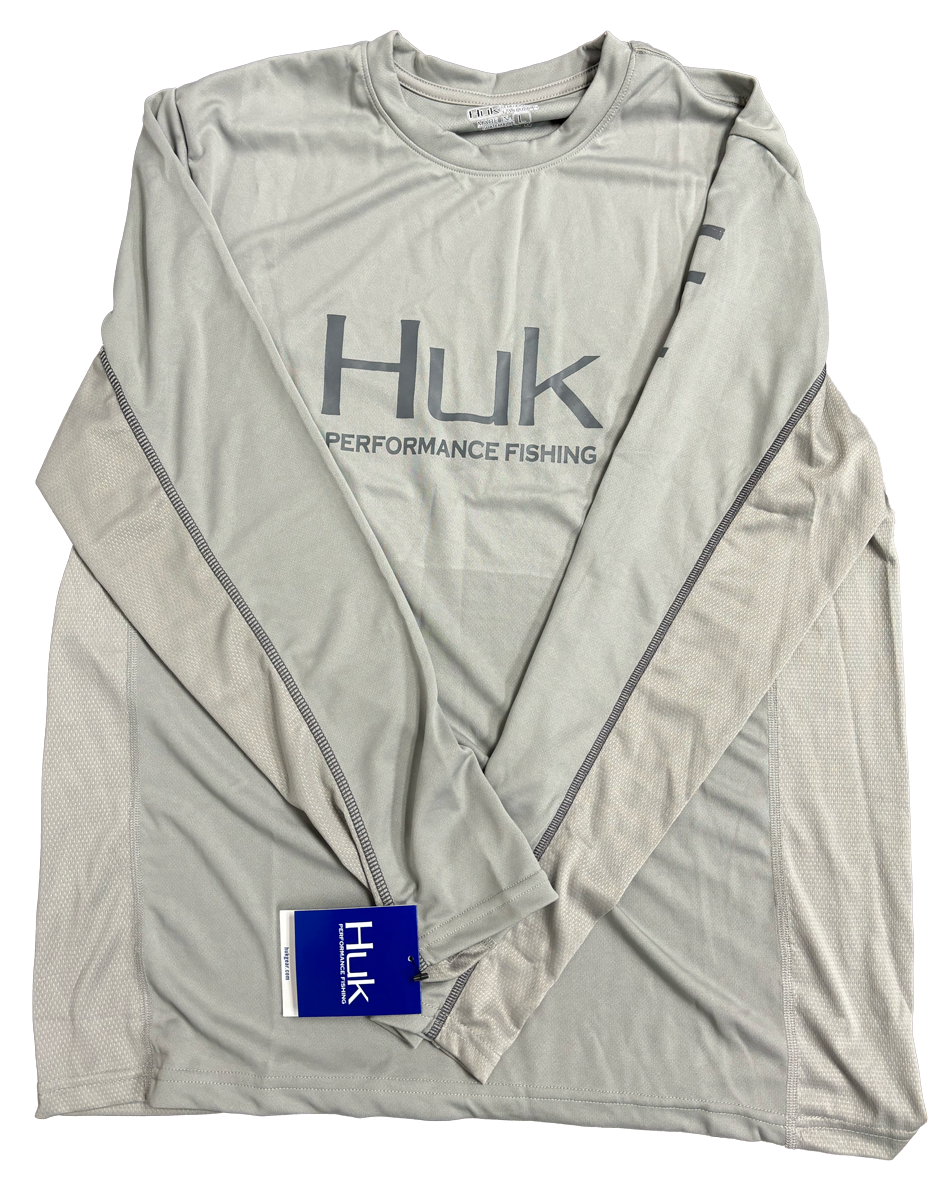 Huk Performance Fishing Olive manga larga #144273 Sun Shirt para hombre