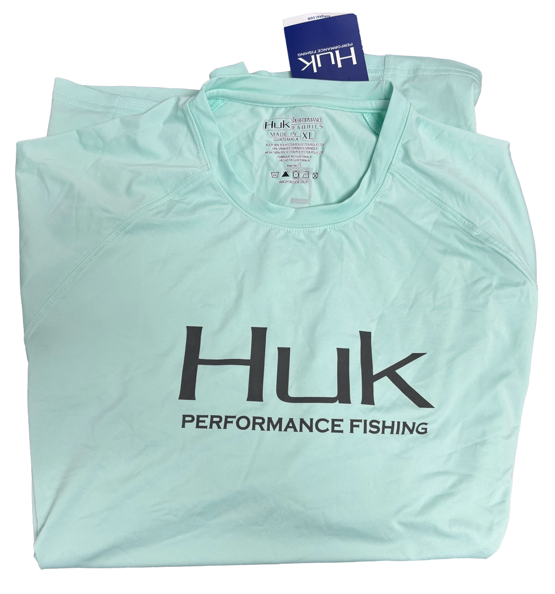 Huk Performance Fishing Light Aquamarine Long Sleeve #144273 Sun Shirt Mens