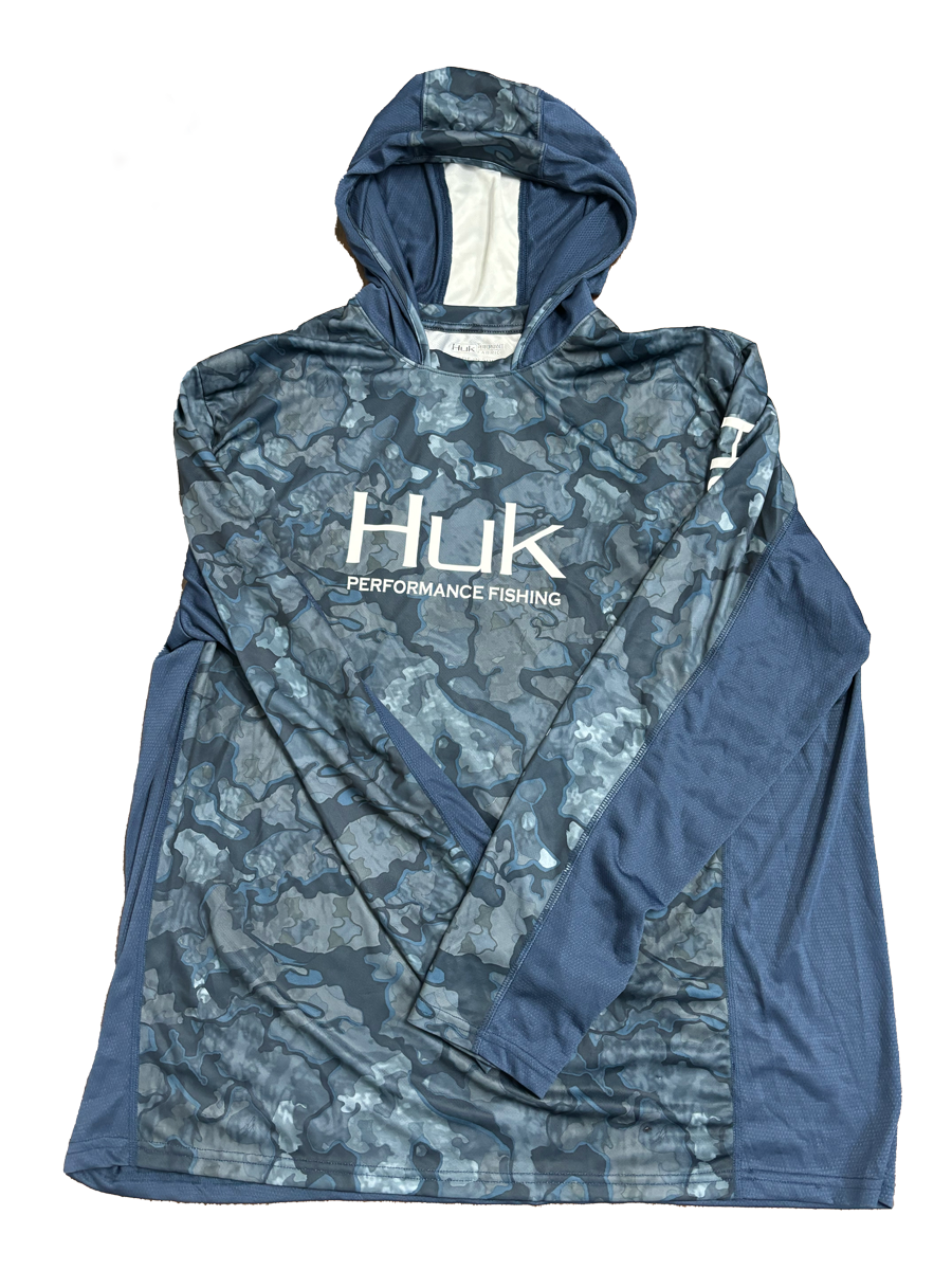 Huk Performance Fishing Navy Camo manga larga #144273 Sun Shirt para hombre