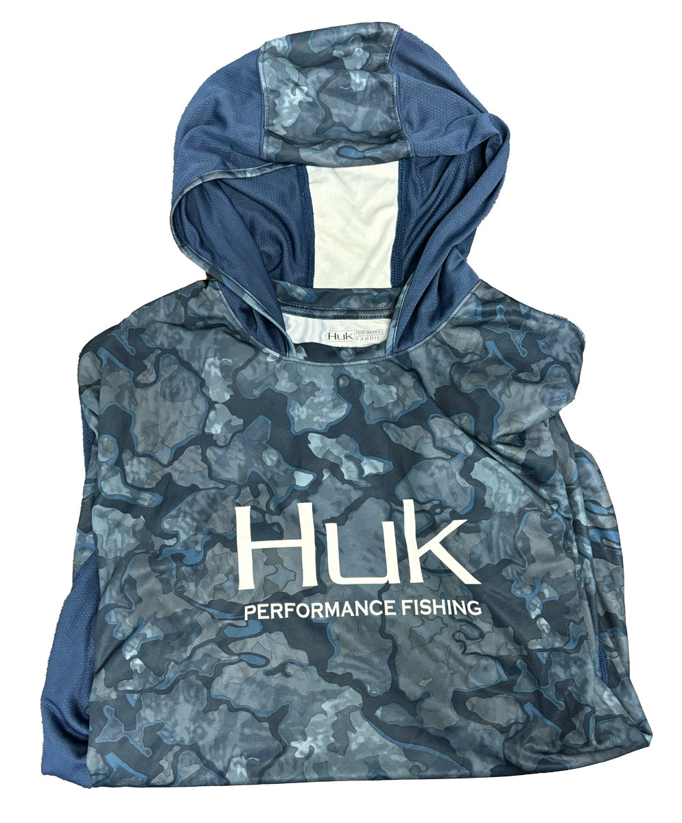 Huk Performance Fishing Navy Camo manga larga #144273 Sun Shirt para hombre