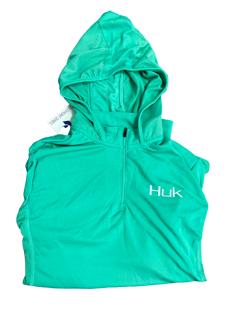 Huk Performance Fishing manga larga verde #144273 Sun Shirt para mujer