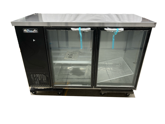 Blue Air BBB59-2BG 59" Black Two Glass Door Bar and Beverage Cooler - S & D / AS-IS