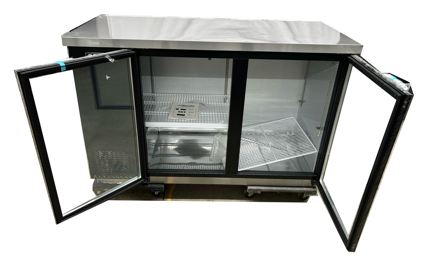 Blue Air BBB59-2BG 59" Black Two Glass Door Bar and Beverage Cooler - S & D / AS-IS