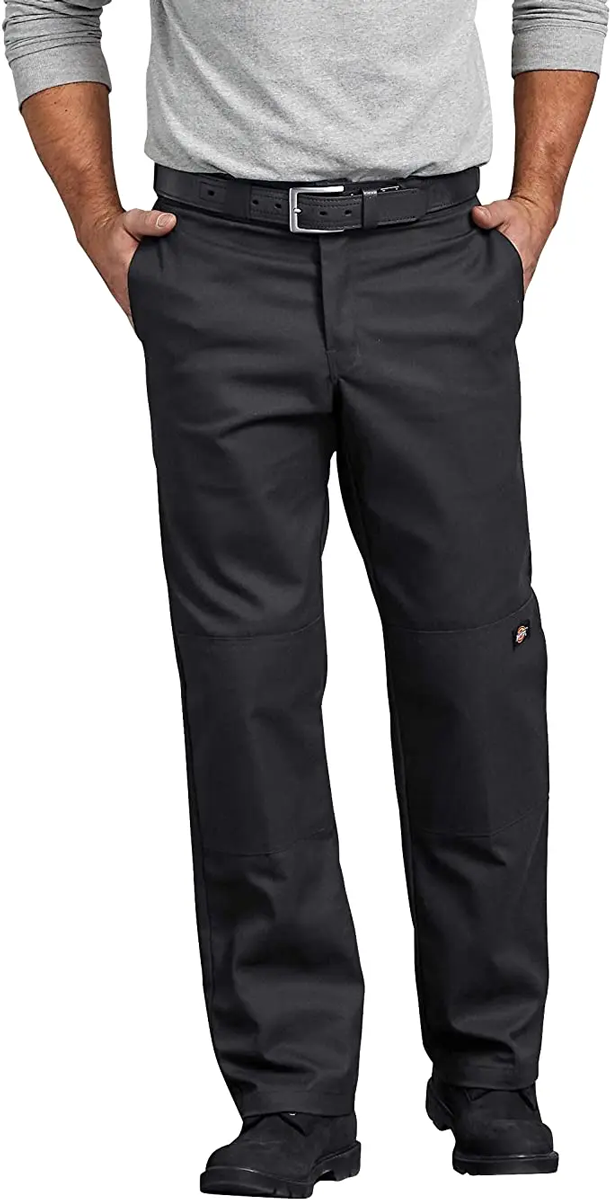 Dickie's Pantalones de trabajo flexibles y holgados con doble rodilla para hombre