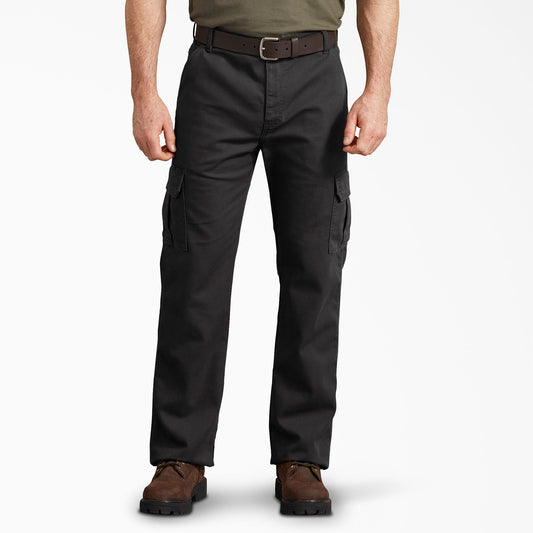 Dickie's Men's Regular Fit Duck Cargo Pants - Black