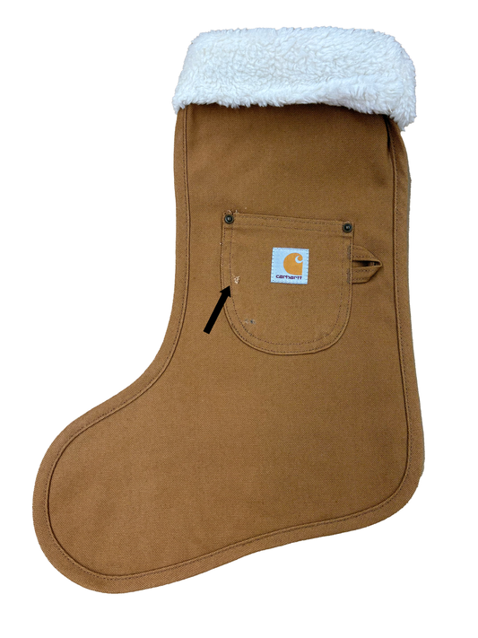 Carhartt Duck Canvas Khaki Brown Christmas Stocking Carhartt OSFA (New w/Defects)