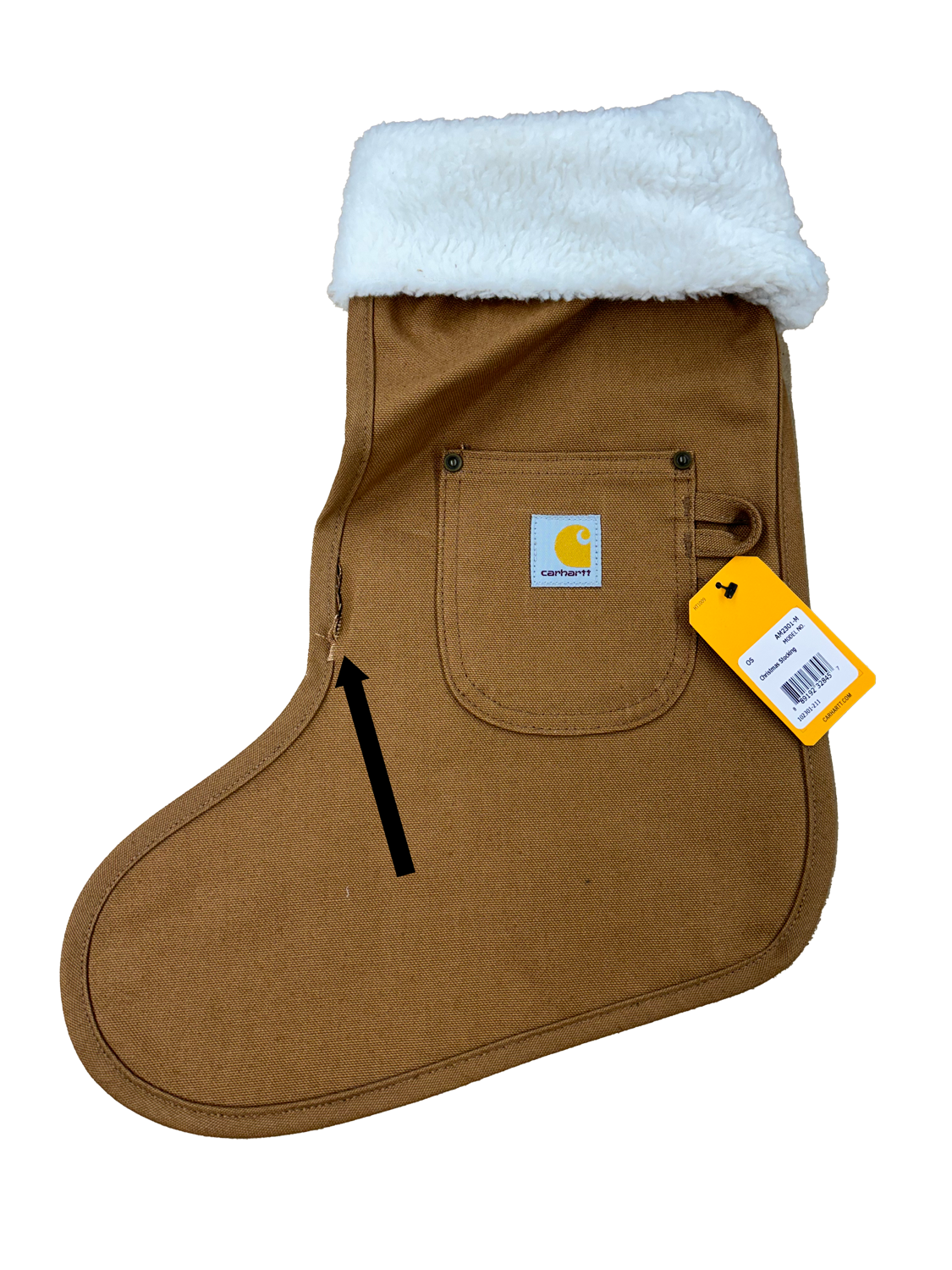 Carhartt Duck Canvas Khaki Brown Christmas Stocking Carhartt OSFA (New w/Defects)