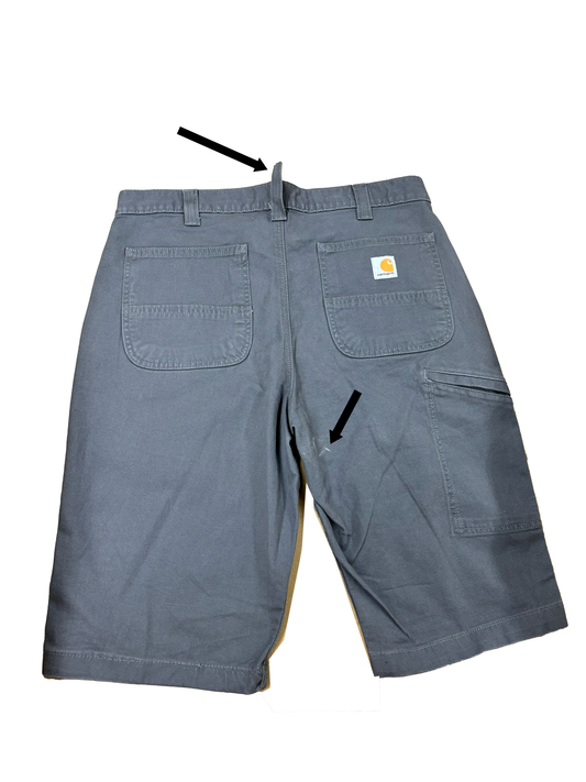 Carhartt Mens Rugged Flex Relaxed Fit Canvas Work Short - Gravel 34W (AS-IS)