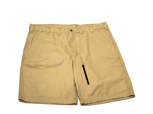 Carhartt Mens Rugged Flex Relaxed Fit Canvas Work Short -Tan 44W (AS-IS)