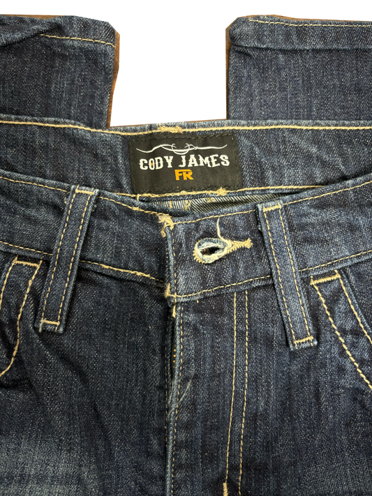 Cody James FR Mens Millikin Dark Slim Bootcut Work Jeans (New w/Defects) 37x30