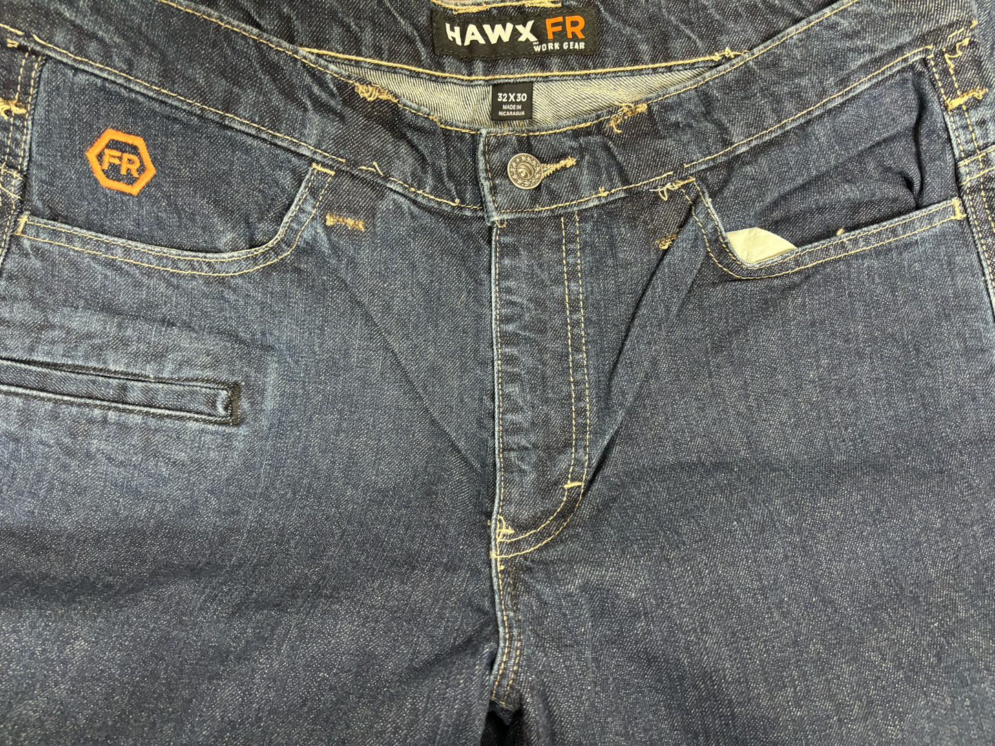 Hawx FR Denim Jeans de trabajo rectos para hombre